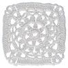 Tek motif dantelin orta bölümü ikili trabzan tekniğiyle daire şeklinde örülmüştür. Motif dantelin son sırasında ise yapılan özel köşe örme tekniğiyle şekli kare olarak tamamlanmıştır.