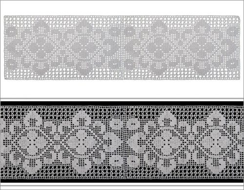 Dört yapraklı yonca motifin dışı altıgen şeklinde geometrik desenle çevrelenmiştir. Desenlerin dış kenarlarına irili ufaklı ay şeklinde süslemelerle tasarım tamamlanmıştır.